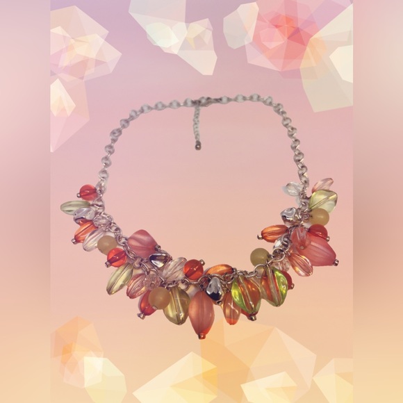 Vintage Pastel Multicolored Lucite Bead Necklace - Picture 5 of 5